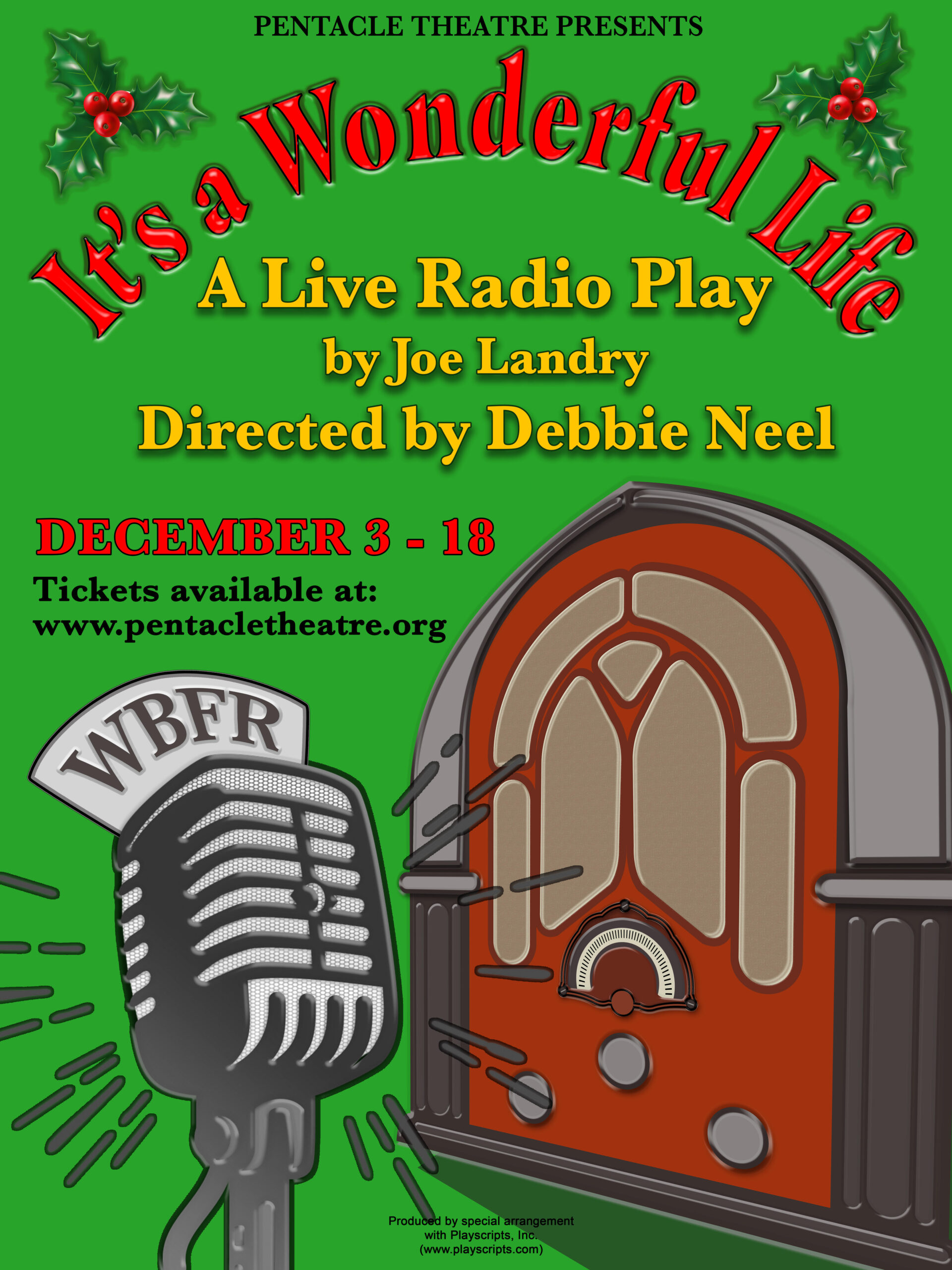 IT’S A WONDERFUL LIFE, A Live Radio Play, Opens Dec. 3 – Pentacle Theatre